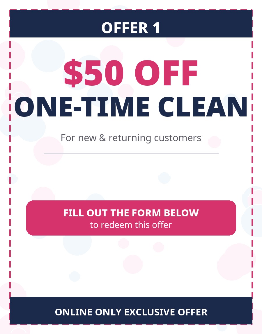 $50 off one-time clean coupon